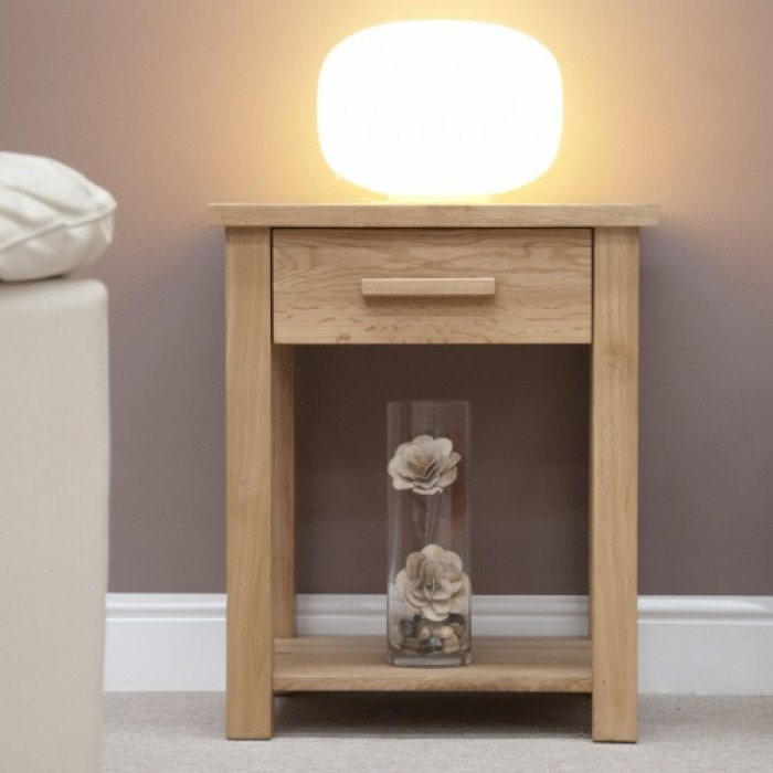 Lamp table best sale with shelf